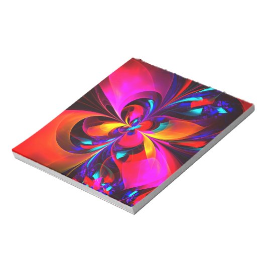 フローラモダン抽象芸術アートレッドブルーパターン#07 ノートパッド (回転)