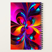 フローラモダン抽象芸術アートレッドブルーパターン#07 ノートブック (裏面)