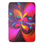 フローラモダン抽象芸術アートレッドブルーパターン#07 バスマット (正面縦)