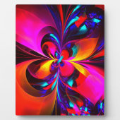 フローラモダン抽象芸術アートレッドブルーパターン#07 フォトプラーク (正面)