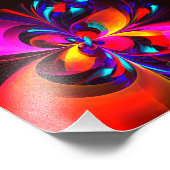 フローラモダン抽象芸術アートレッドブルーパターン#07 フォトプリント            (角)