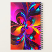 フローラモダン抽象芸術アートレッドブルーパターン#07 プランナー手帳 (裏面)