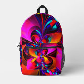 フローラモダン抽象芸術アートレッドブルーパターン#07 プリントバックパック (正面)
