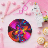 フローラモダン抽象芸術アートレッドブルーパターン#07 ペーパープレート (パーティー)