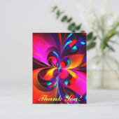 フローラモダン抽象芸術アートレッドブルーパターン#07 ポストカード (スタンド正面)