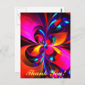 フローラモダン抽象芸術アートレッドブルーパターン#07 ポストカード (正面/裏面)