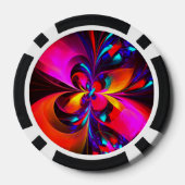 フローラモダン抽象芸術アートレッドブルーパターン#07 ポーカーチップ (裏面)