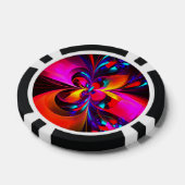 フローラモダン抽象芸術アートレッドブルーパターン#07 ポーカーチップ (シングル)