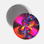 フローラモダン抽象芸術アートレッドブルーパターン#07 マグネット (正面/裏面)