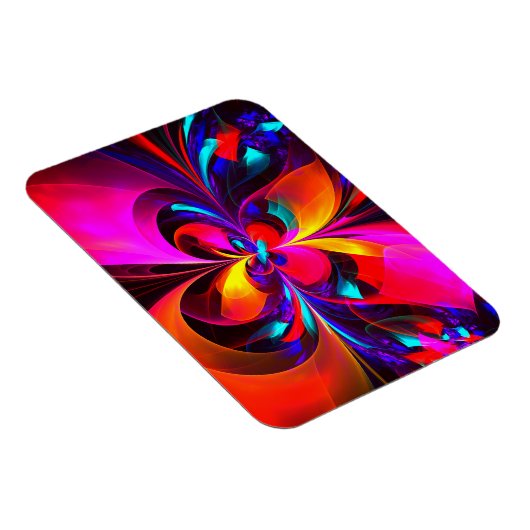 フローラモダン抽象芸術アートレッドブルーパターン#07 マグネット (右側)