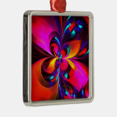 フローラモダン抽象芸術アートレッドブルーパターン#07 メタルオーナメント (右)