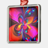 フローラモダン抽象芸術アートレッドブルーパターン#07 メタルオーナメント (左)