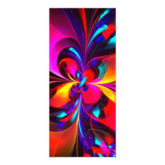 フローラモダン抽象芸術アートレッドブルーパターン#07 ラックカード (正面)