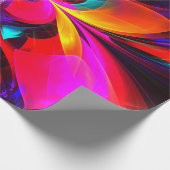 フローラモダン抽象芸術アートレッドブルーパターン#07 ラッピングペーパー (角)