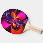 フローラモダン抽象芸術アートレッドブルーパターン#07 卓球ラケット (横)
