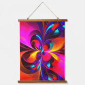 フローラモダン抽象芸術アートレッドブルーパターン#07 吊り下げ型タペストリー (正面)