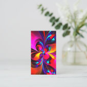 フローラモダン抽象芸術アートレッドブルーパターン#07 名刺 (スタンド正面)