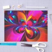 フローラモダン抽象芸術アートレッドブルーパターン#07 薄葉紙 (クラフト)