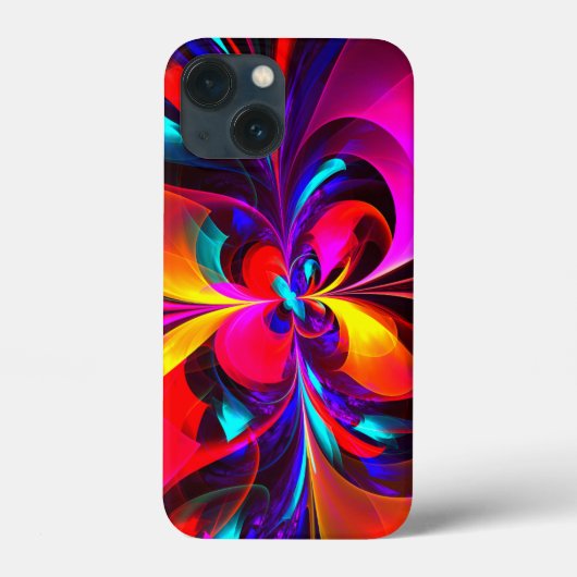 フローラモダン抽象芸術アートレッドブルーパターン#07 Case-Mate iPhoneケース (裏面)