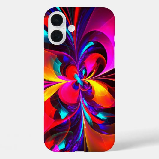 フローラモダン抽象芸術アートレッドブルーパターン#07 Case-Mate iPhoneケース (裏面)