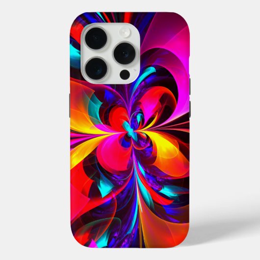 フローラモダン抽象芸術アートレッドブルーパターン#07 Case-Mate iPhoneケース (裏面)