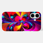フローラモダン抽象芸術アートレッドブルーパターン#07 Case-Mate iPhoneケース (裏面 (横))