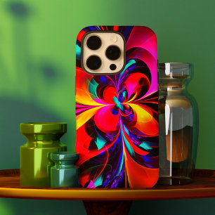 フローラモダン抽象芸術アートレッドブルーパターン#07 iPhone 16 PROケース