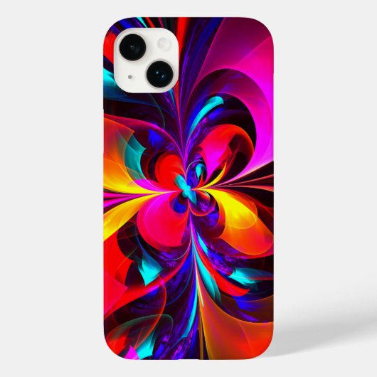 フローラモダン抽象芸術アートレッドブルーパターン#07 Case-Mate iPhoneケース (裏面)