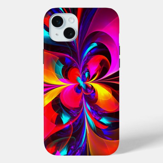 フローラモダン抽象芸術アートレッドブルーパターン#07 Case-Mate iPhoneケース (裏面)