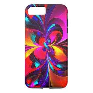 フローラモダン抽象芸術アートレッドブルーパターン#07 iPhone 8 PLUS/7 PLUSケース