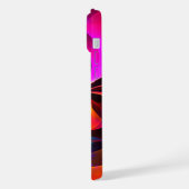 フローラモダン抽象芸術アートレッドブルーパターン#07 iPhoneケース (左側面)