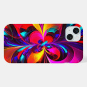 フローラモダン抽象芸術アートレッドブルーパターン#07 iPhoneケース (裏面横)