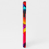 フローラモダン抽象芸術アートレッドブルーパターン#07 iPhoneケース (右側)