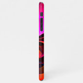 フローラモダン抽象芸術アートレッドブルーパターン#07 iPhoneケース (左側)