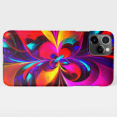 フローラモダン抽象芸術アートレッドブルーパターン#07 iPhoneケース (裏面横)