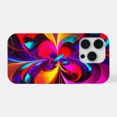 フローラモダン抽象芸術アートレッドブルーパターン#07 iPhoneケース (裏面横)
