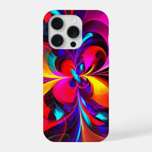 フローラモダン抽象芸術アートレッドブルーパターン#07 iPhone 15 PROケース