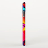 フローラモダン抽象芸術アートレッドブルーパターン#07 iPhoneケース (右側)