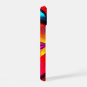 フローラモダン抽象芸術アートレッドブルーパターン#07 iPhone 15ケース (右側面)