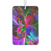 フローラモダン抽象芸術アートレッドブルーパターン#12 カーエアーフレッシュナー (裏面)