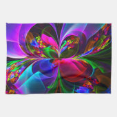 フローラモダン抽象芸術アートレッドブルーパターン#12 キッチンタオル (横)