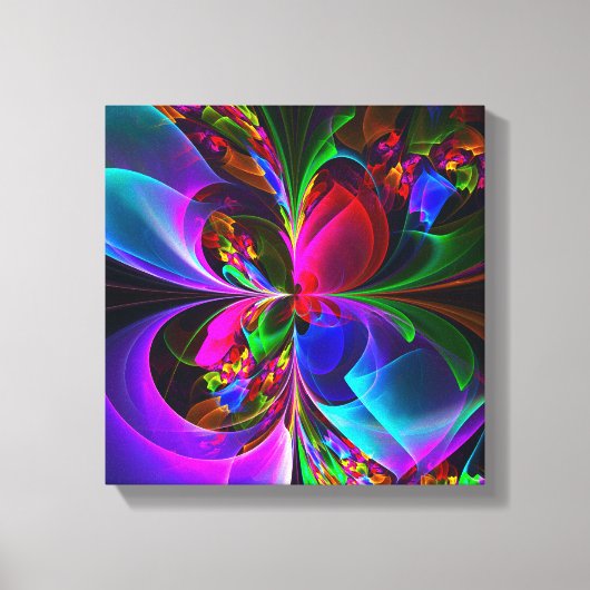 フローラモダン抽象芸術アートレッドブルーパターン#12 キャンバスプリント (正面)