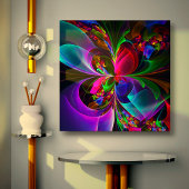 フローラモダン抽象芸術アートレッドブルーパターン#12 キャンバスプリント