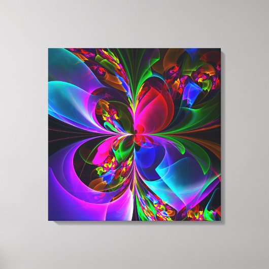 フローラモダン抽象芸術アートレッドブルーパターン#12 キャンバスプリント (正面)