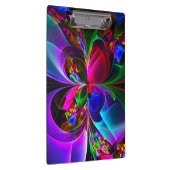 フローラモダン抽象芸術アートレッドブルーパターン#12 クリップボード (右)