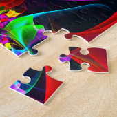 フローラモダン抽象芸術アートレッドブルーパターン#12 ジグソーパズル (側面)