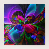 フローラモダン抽象芸術アートレッドブルーパターン#12 ジグソーパズル (横)