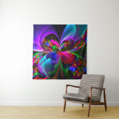 フローラモダン抽象芸術アートレッドブルーパターン#12 タペストリー (インサイチュ(横))