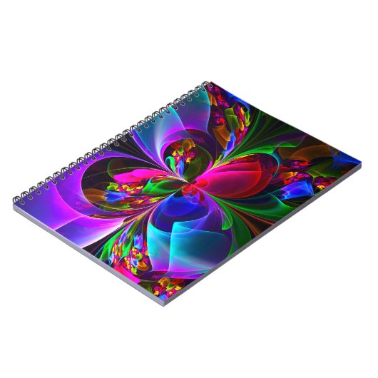 フローラモダン抽象芸術アートレッドブルーパターン#12 ノートブック (左側)