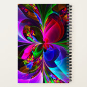 フローラモダン抽象芸術アートレッドブルーパターン#12 ノートブック (裏面)